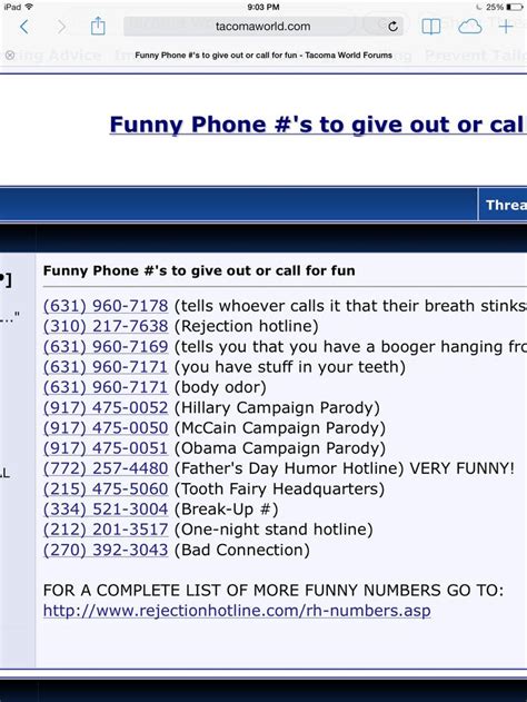 funniest numbers|real phone numbers to call.